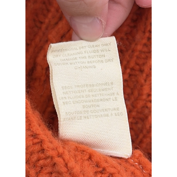 Free People Womens Wool Blend Ribbon Detail Hooded Cardigan Medium Orange Chrty - Picture 7 of 12